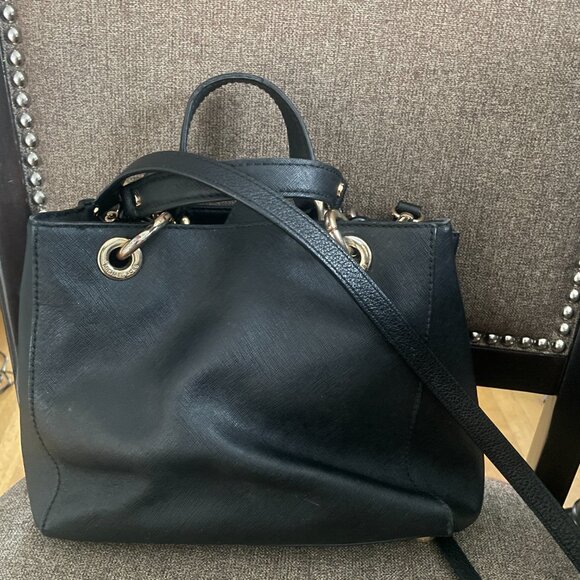 Michael Kors Small Cynthia Satchel Crossbody Black Leather - Picture 4 of 11